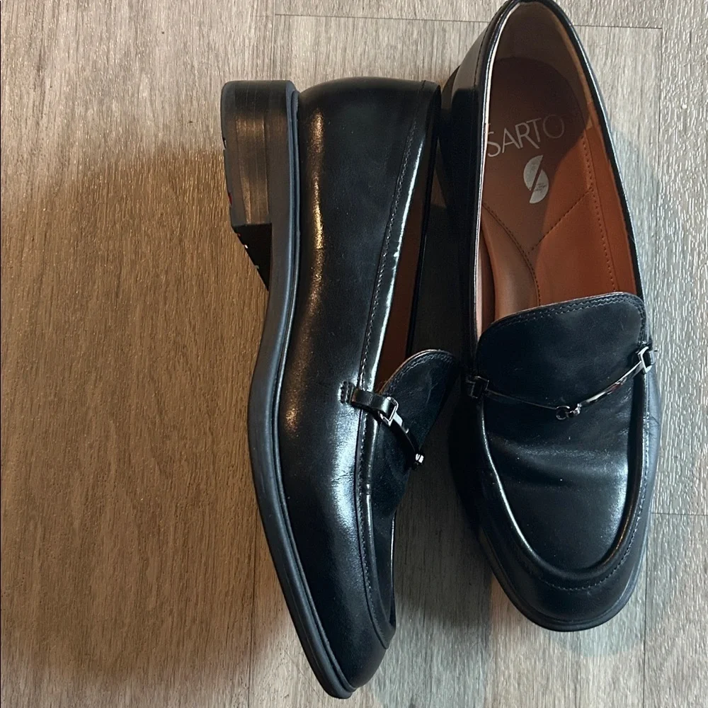 Franco Sarto Shiny Black Loafers - Picture 5 of 8